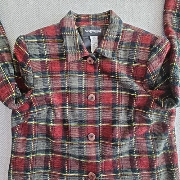 Sag Harbor Estilo Tweed Jacket Blazer Women's 12 Red & Gray Tweed Old Money - Picture 15 of 16